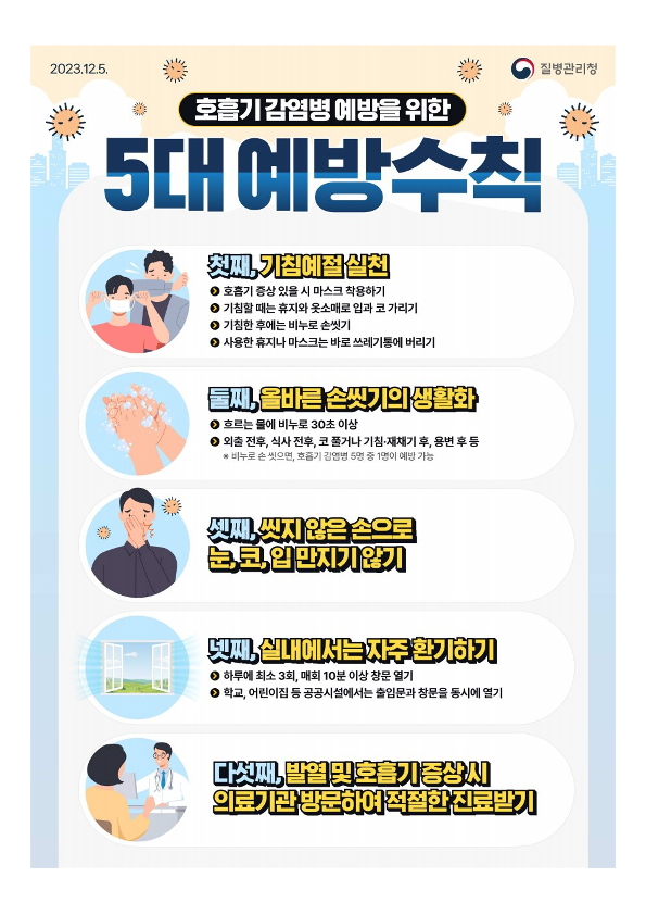 호흡기 감염병 5대 예방수칙 포스터_1