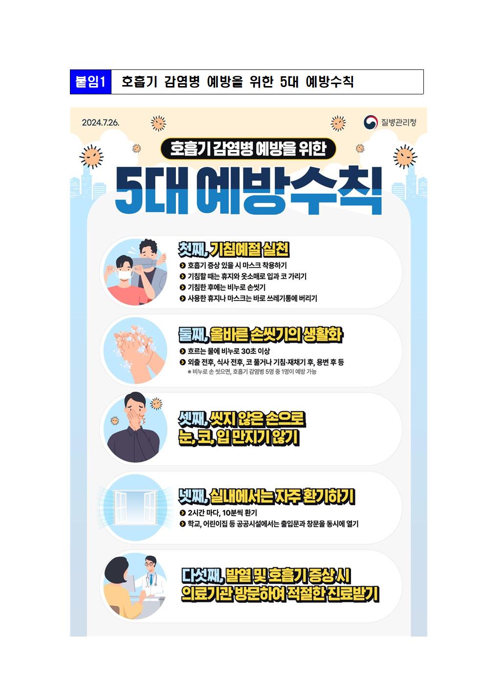 코로나 19 및 호흡기 감염병 예방 안내002